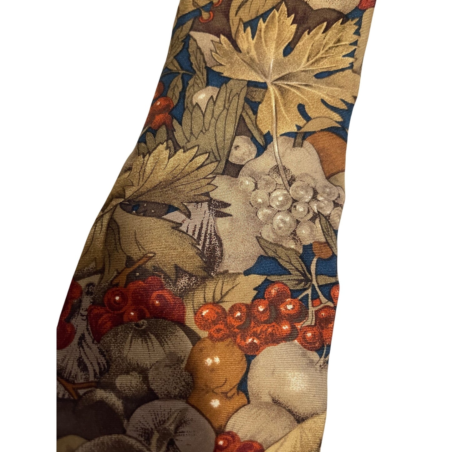 Vintage Pierre Cardin Fall Harvest Print Necktie Men's Tie 100% Silk