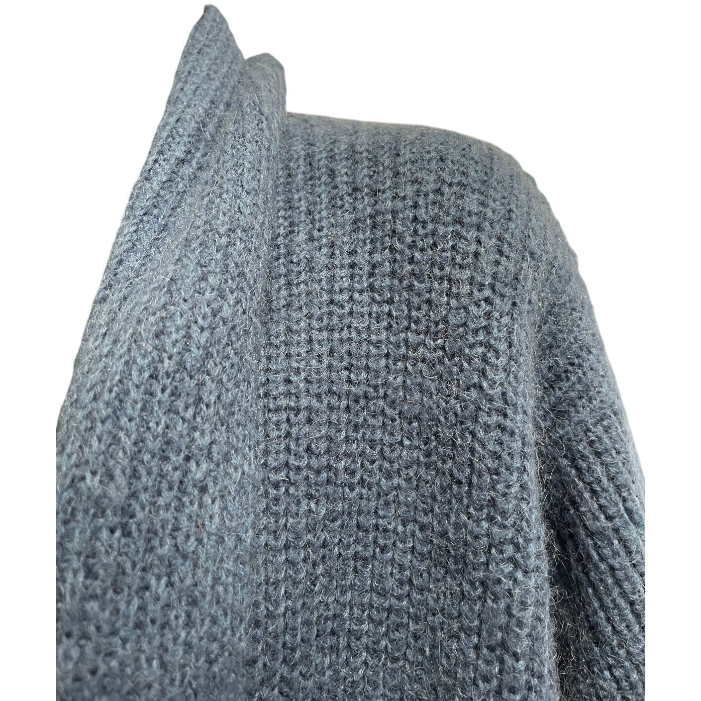 Vintage Jette Holman Knit Handmade in Denmark Blue Cardigan Sweater