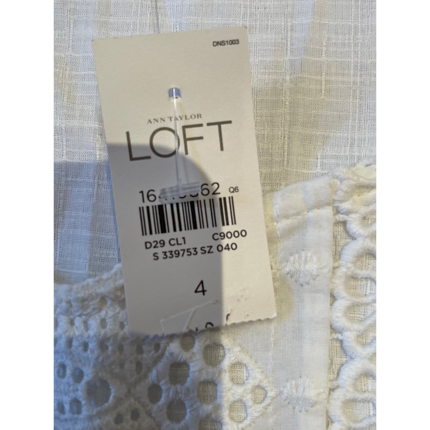 Ann Taylor The Loft White Linen & Crochet Strappy Tank Blouse - Size 4 - NWT