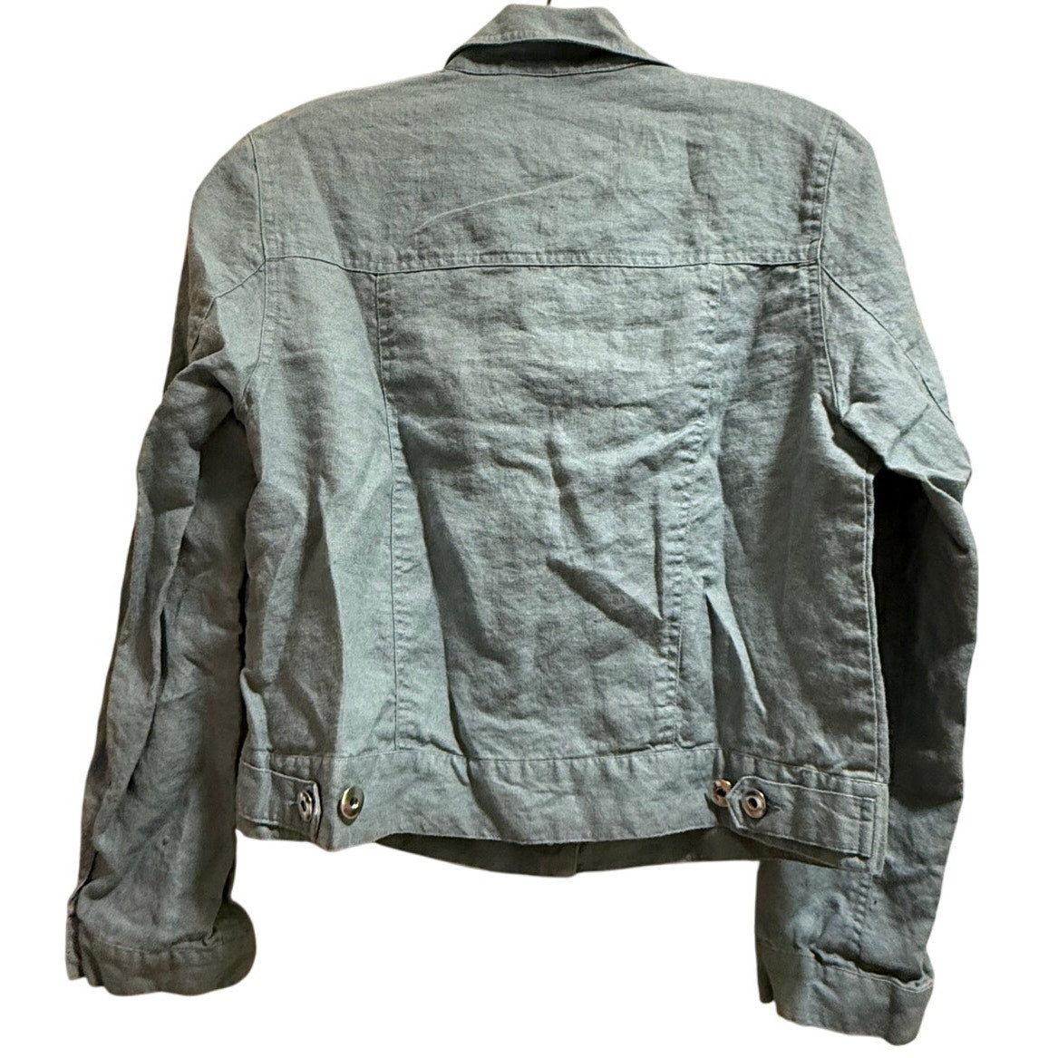 Saint Topez West Teal Blue 100% Linen Jacket Size Medium