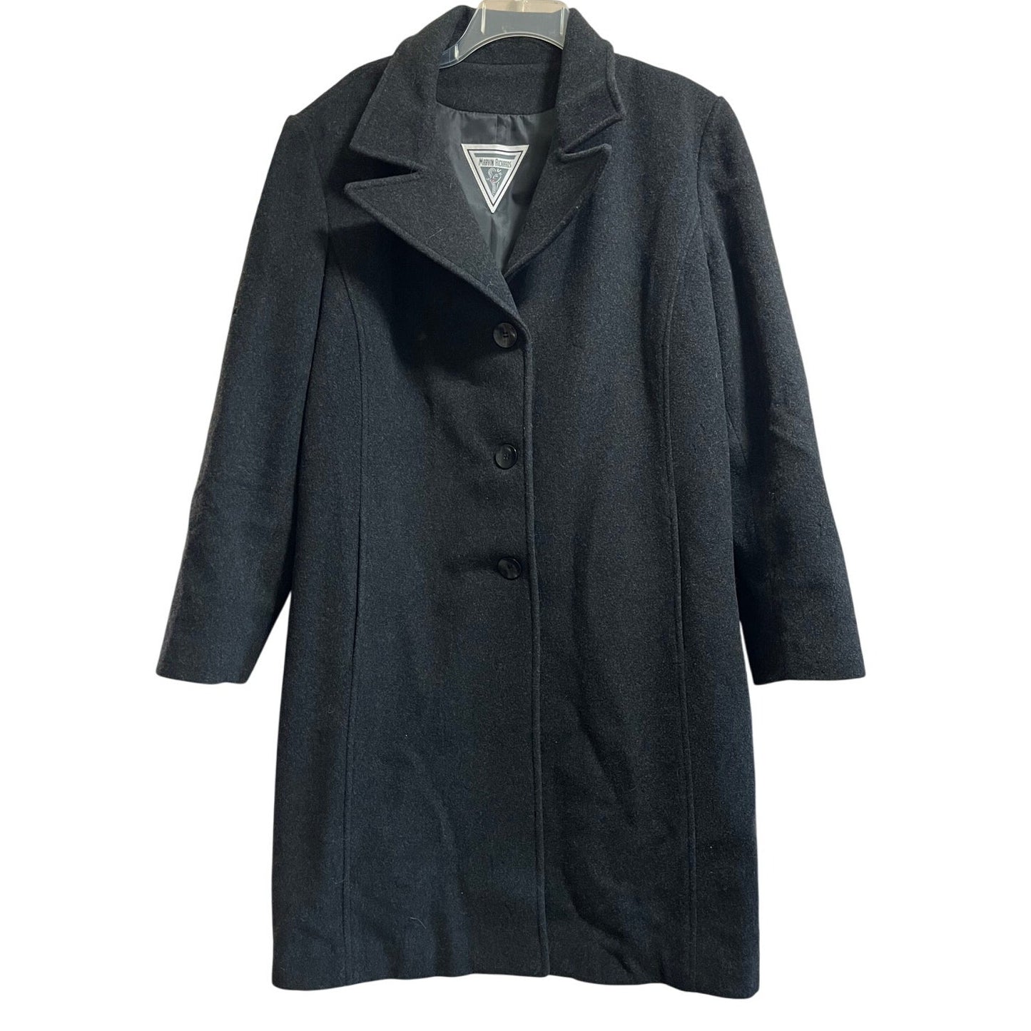 Vintage Marvin Richards Dark Gray Wool Overcoat - Size XL