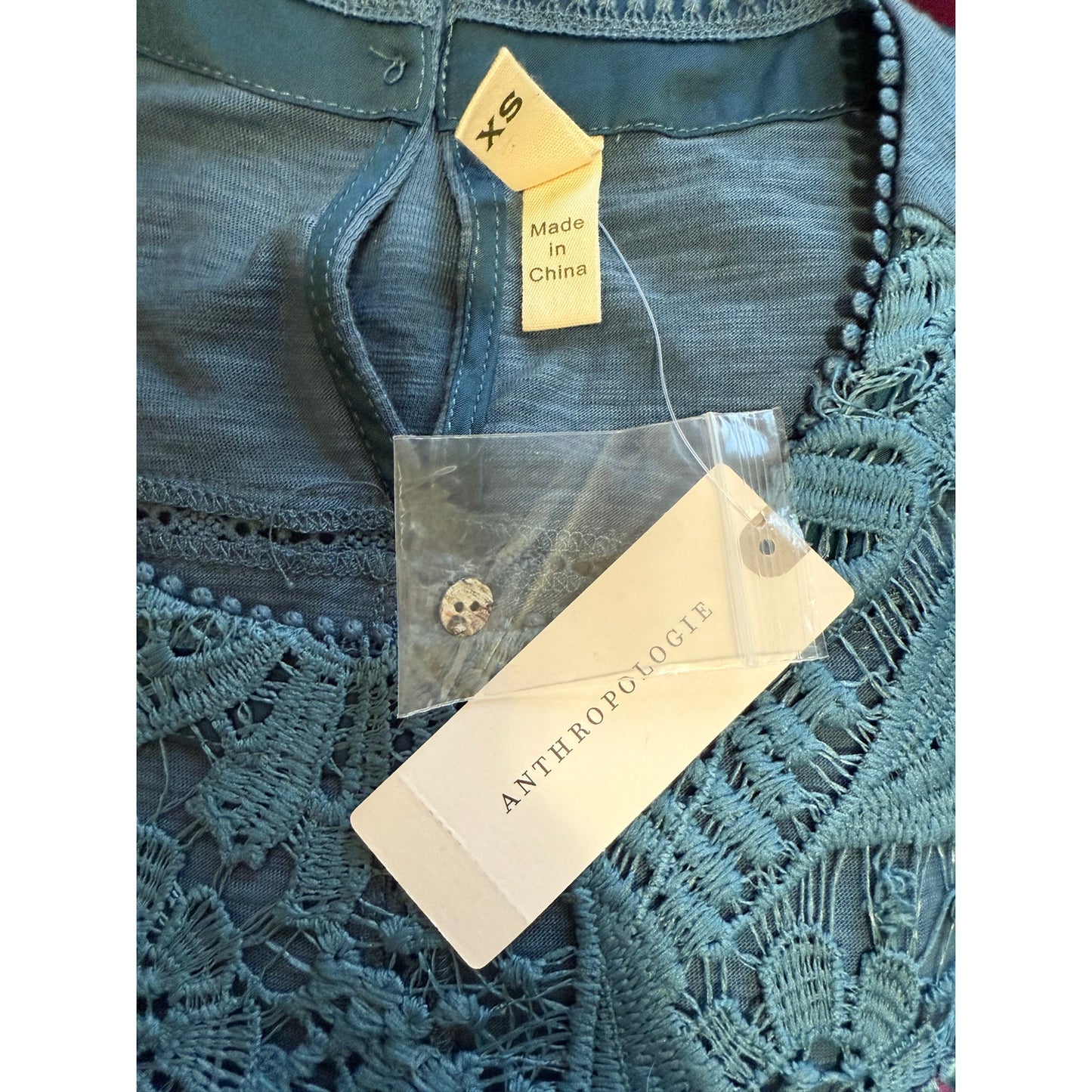 Anthropologie Pink Blue Velvet Sleeveless Blouse - XS - NWT