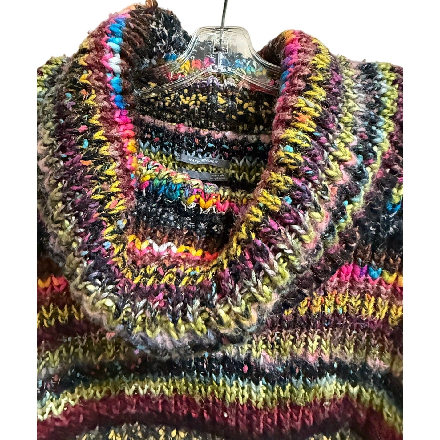 Anthropologie Bright Colored Knit Sleeveless Turtleneck Pullover Sweater - Small