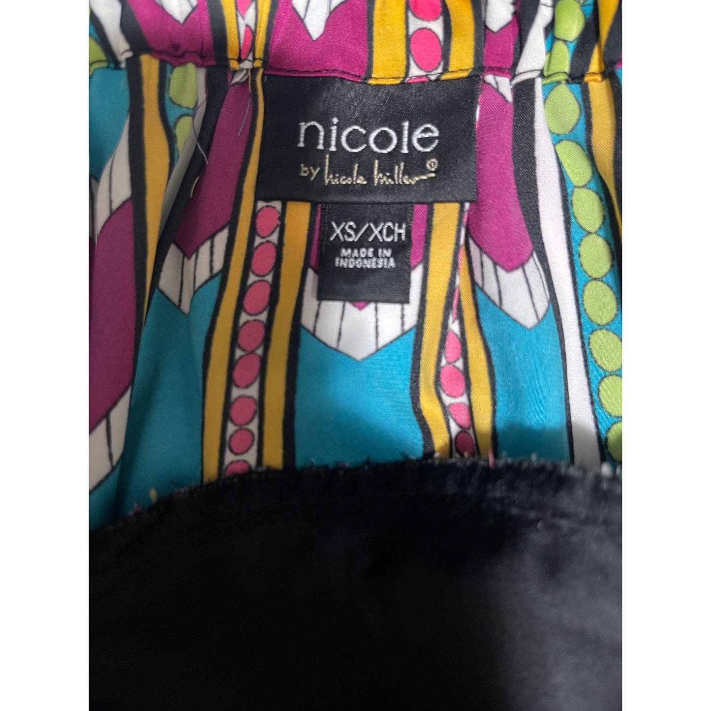 Nicole Miller Multi-Color Spaghetti Strap Blouse - XS