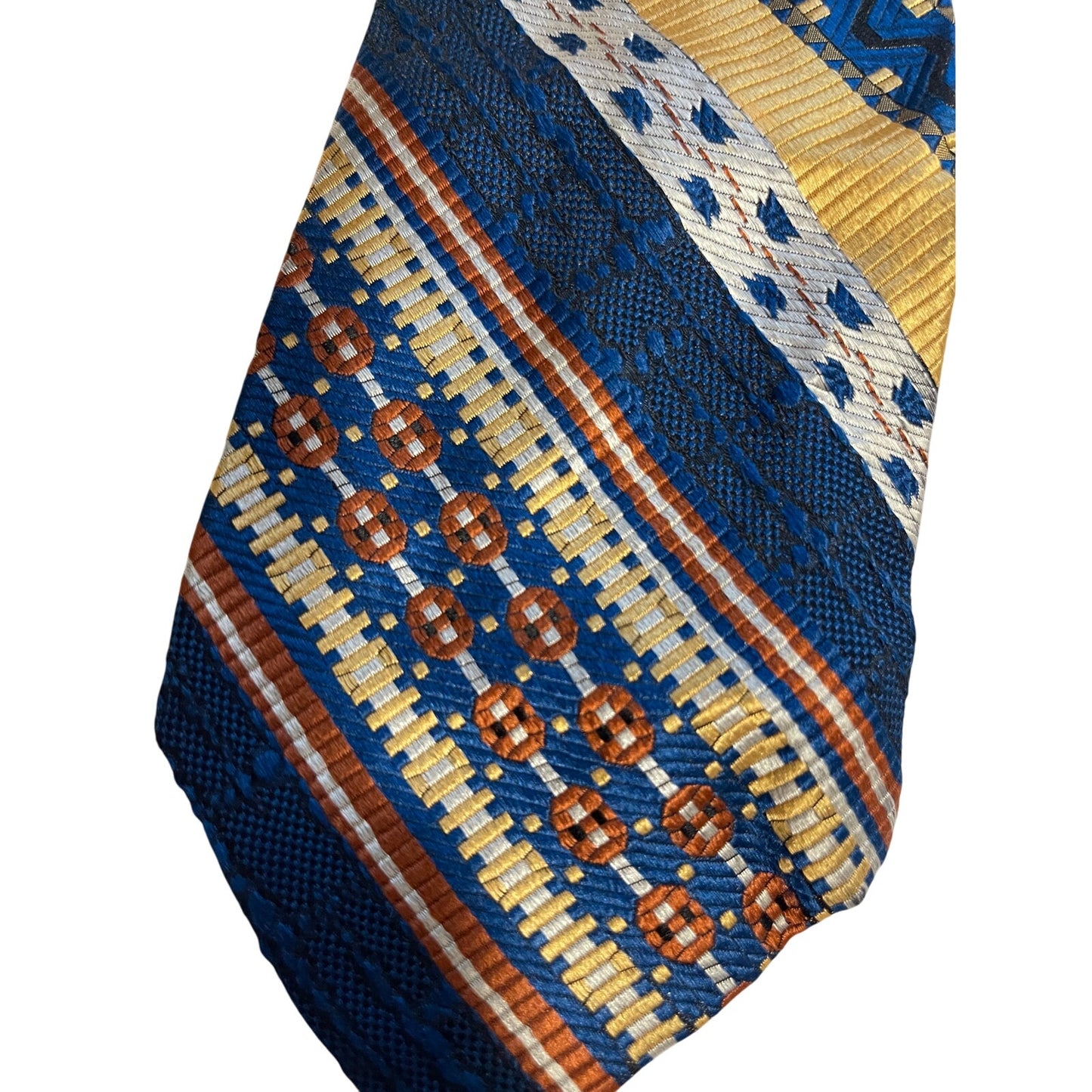 Vintage The Custom Shop Multicolor Striped Textured 100% Silk Necktie