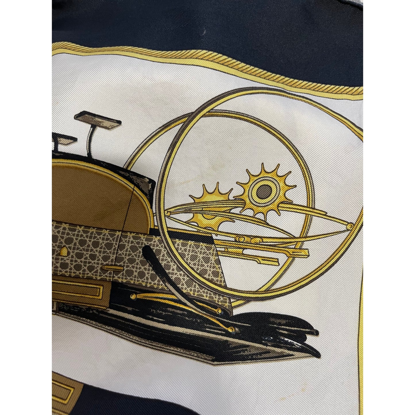 Vintage Hermes Les Voitures a Transformation Silk Scarf with the Original Box