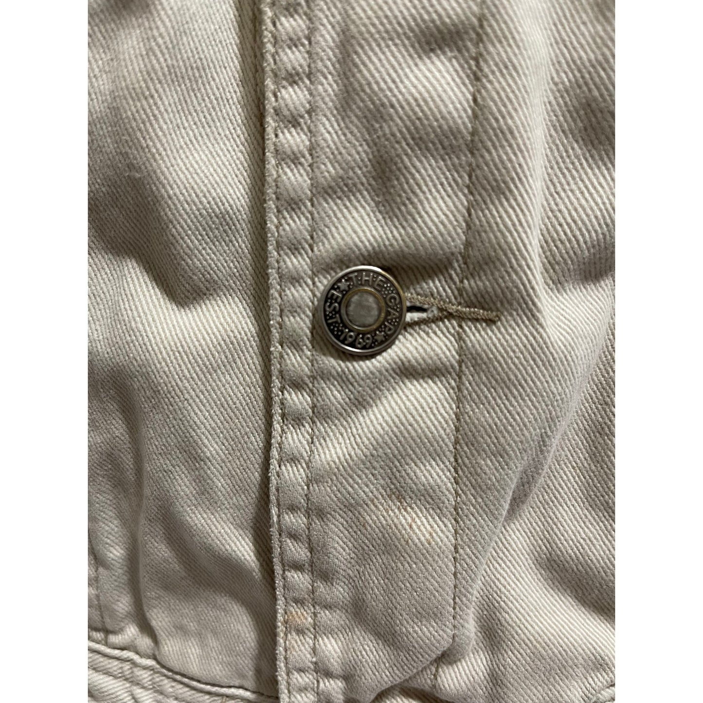 Vintage Gap Denim Jacket - Women's - Tan / Off-White Size Medium