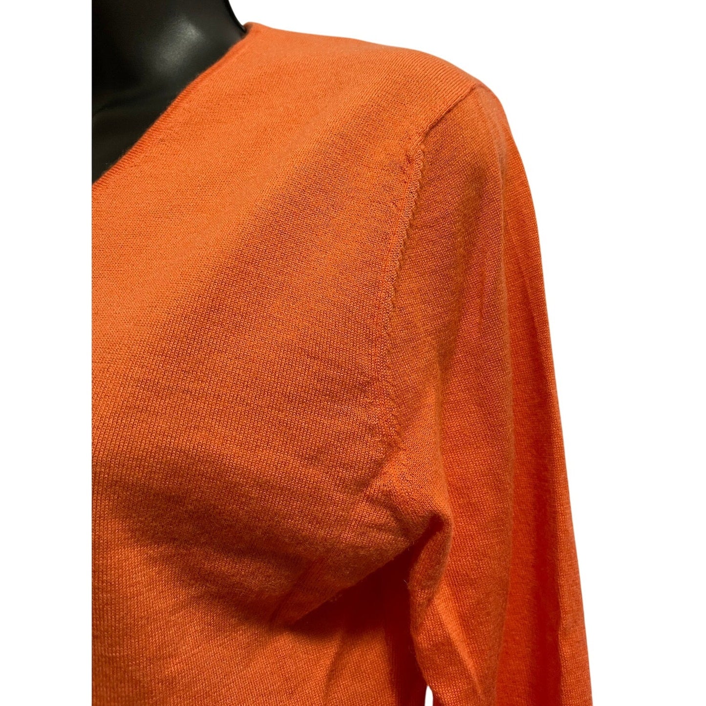 Fairway & Greene 100% Cashmere Long Sleeve Orange Sweater Size Small