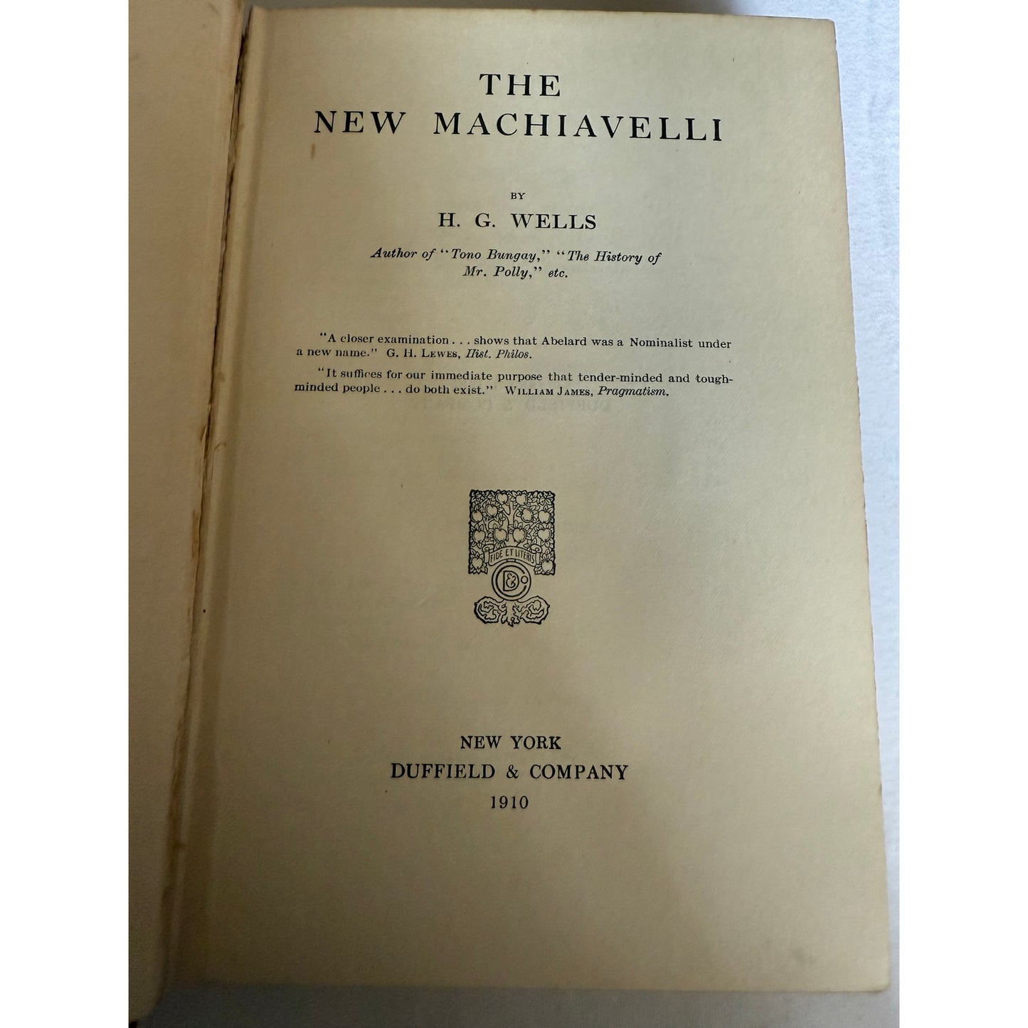 The New Machiavelli - H.G. Wells - 1910 - Hardcover
