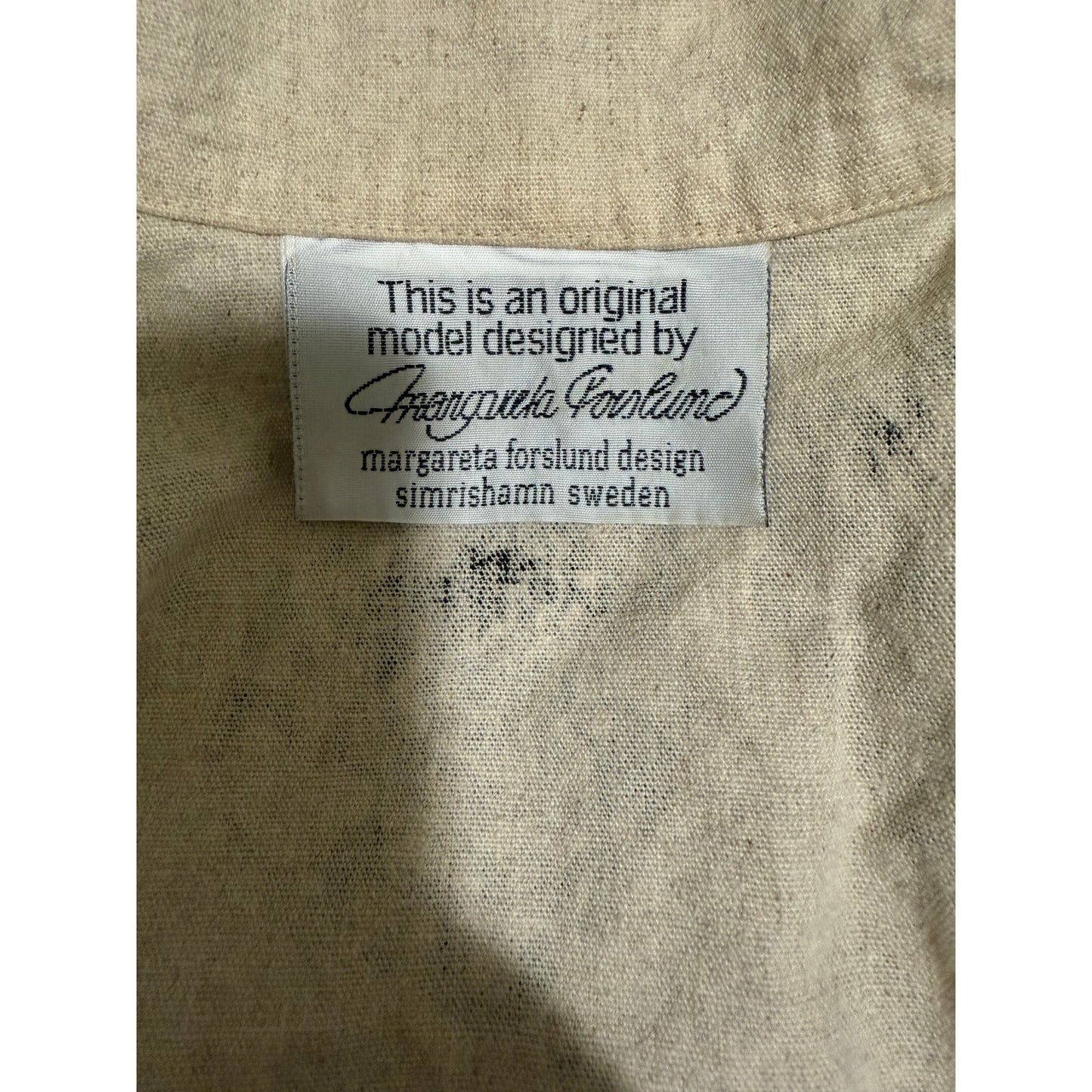 RARE Vintage Margareta Forslund Design Model Jacket - Linen ONE OF A KIND