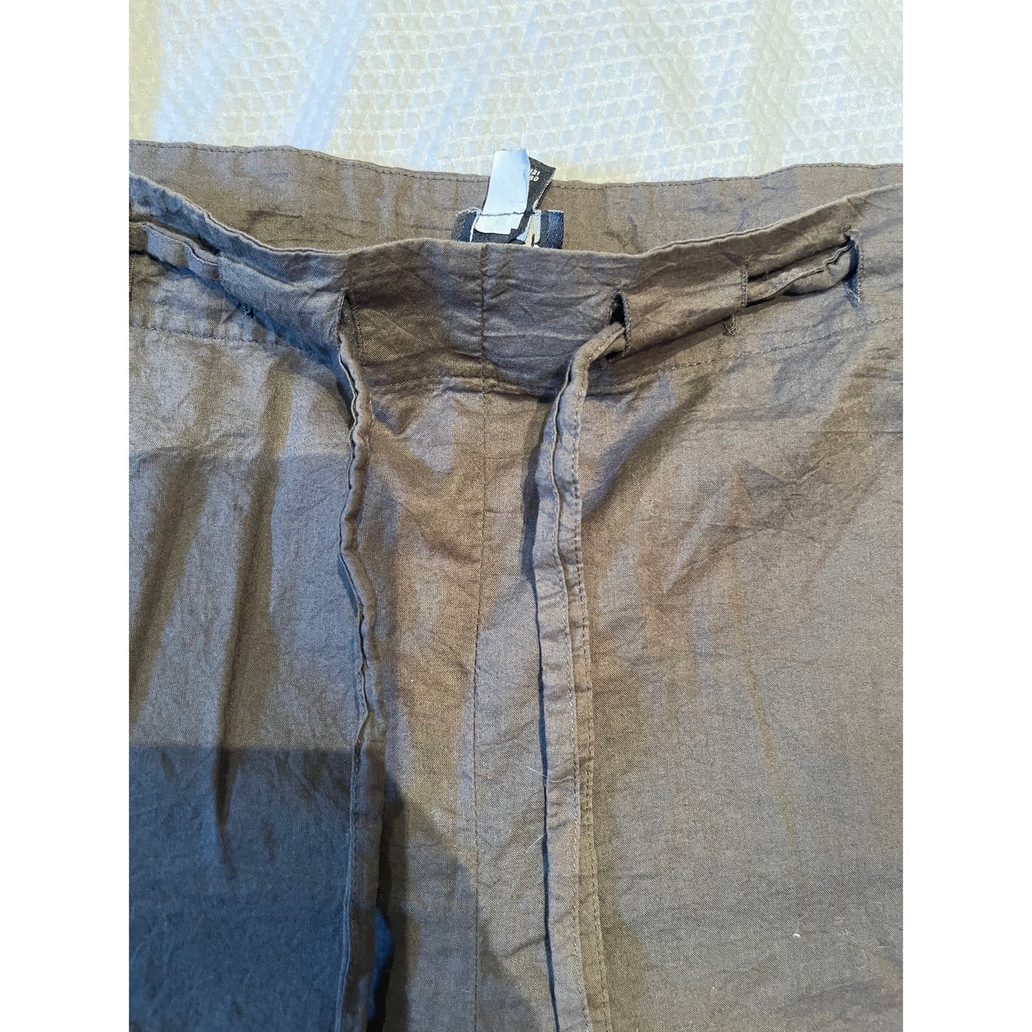 Eileen Fisher Lightweight Gray Cropped Tie Waist Size Small Pants