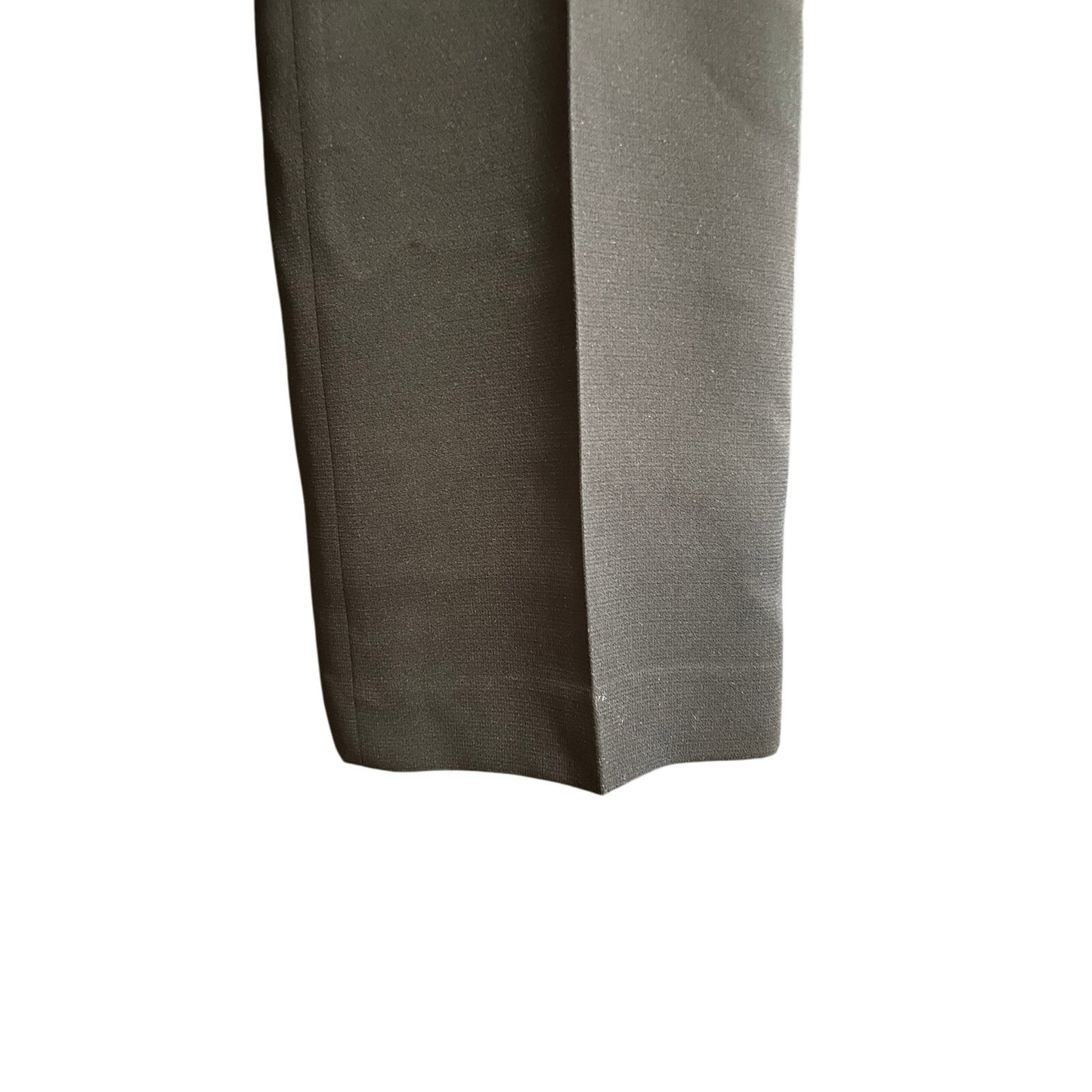 Likely Tahari Size 8 Petite Black Dress Pants w/Large Gunmetal Silver Button
