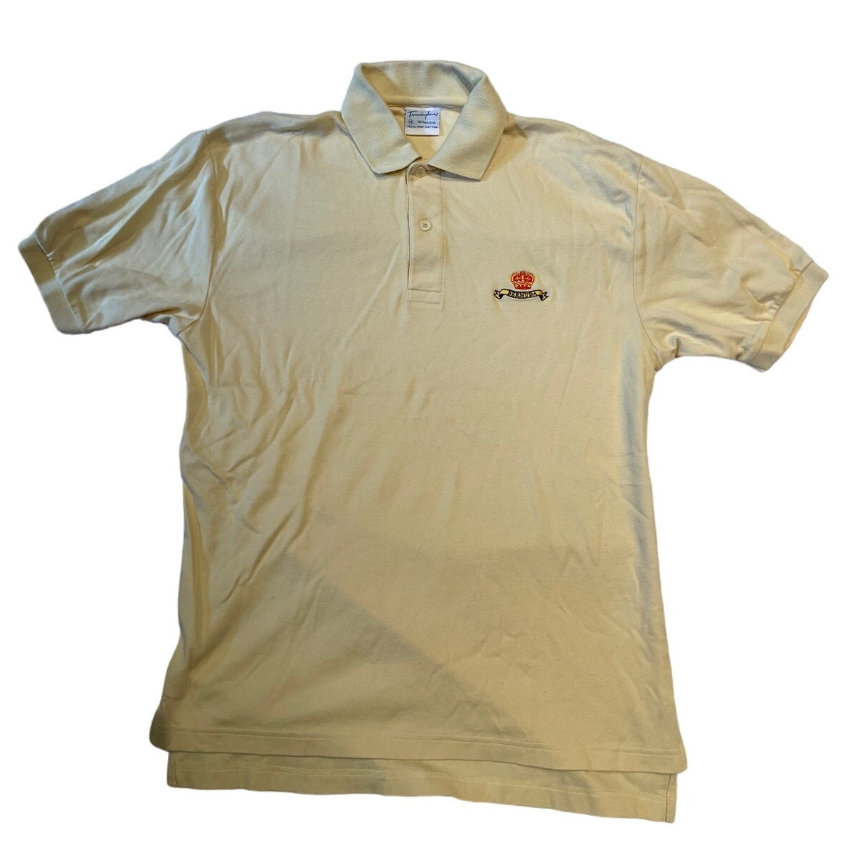 Vintage Trimingham's Bermuda 100% Cotton Medium Yellow Polo Shirt