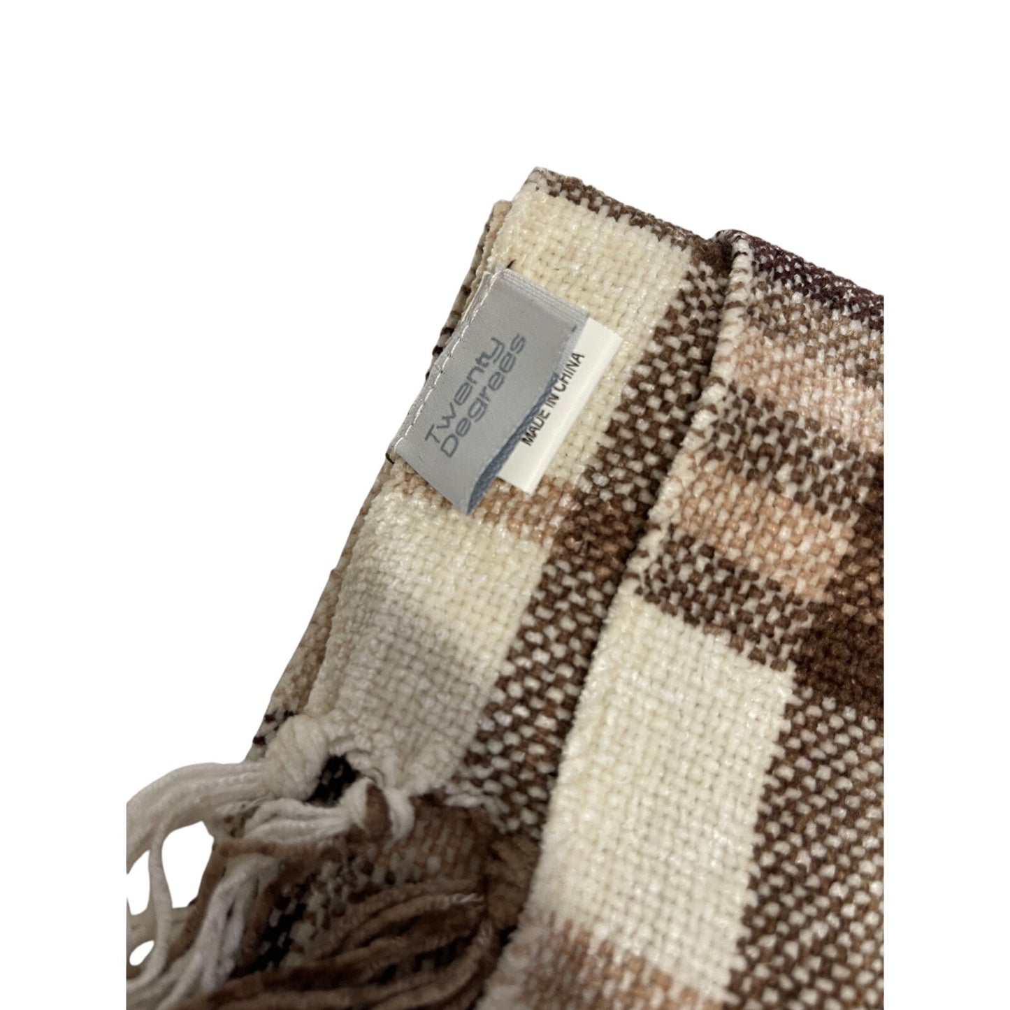 Twenty Degrees Brown and Teal Plaid Unisex Scarf