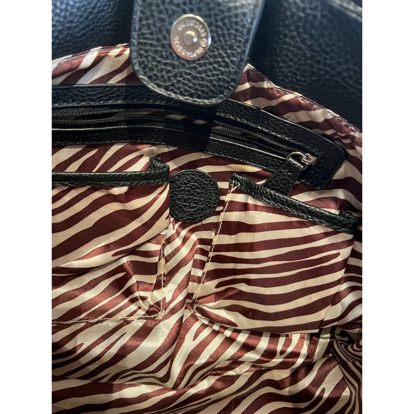 Dana Buchman Fabric & Vegan Leather Lined Shoulder Bag