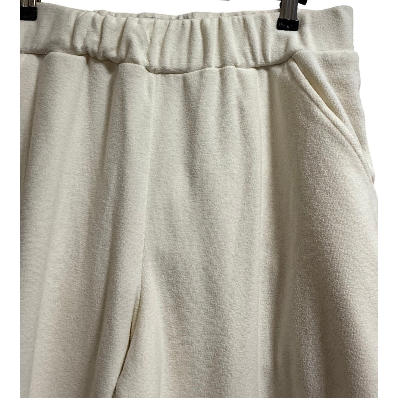 Dudley Stephens White Terry Fleece Elastic Waist Size Large Sweatpants