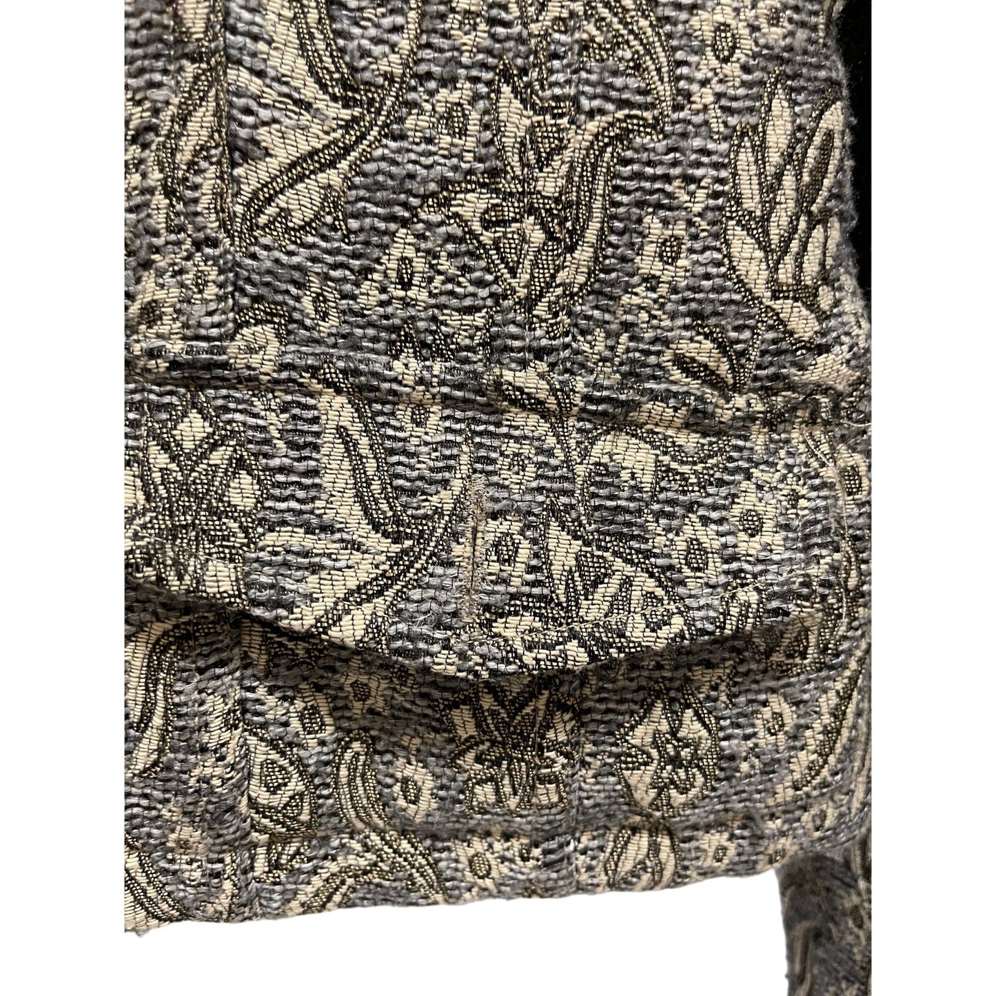 Chico's Embroidered Gold Button Front Carpet Jacket - Size 2