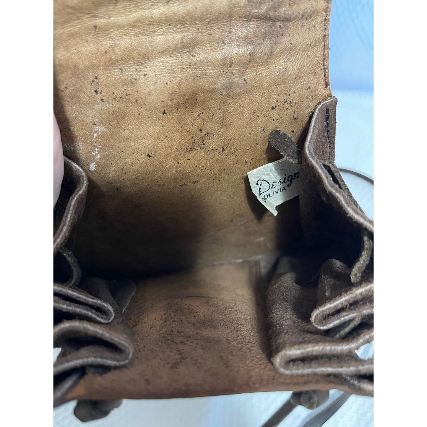 Vintage Leather Aliento Design Bolivian Satchel Bag