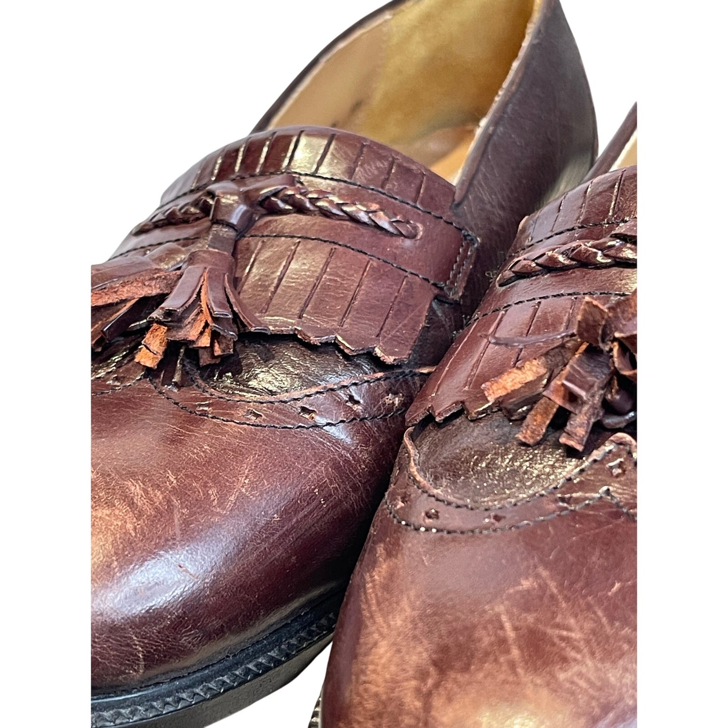Stanley Blacker Brown Oxfords Men's Size 8.5 61606 Made in Italy