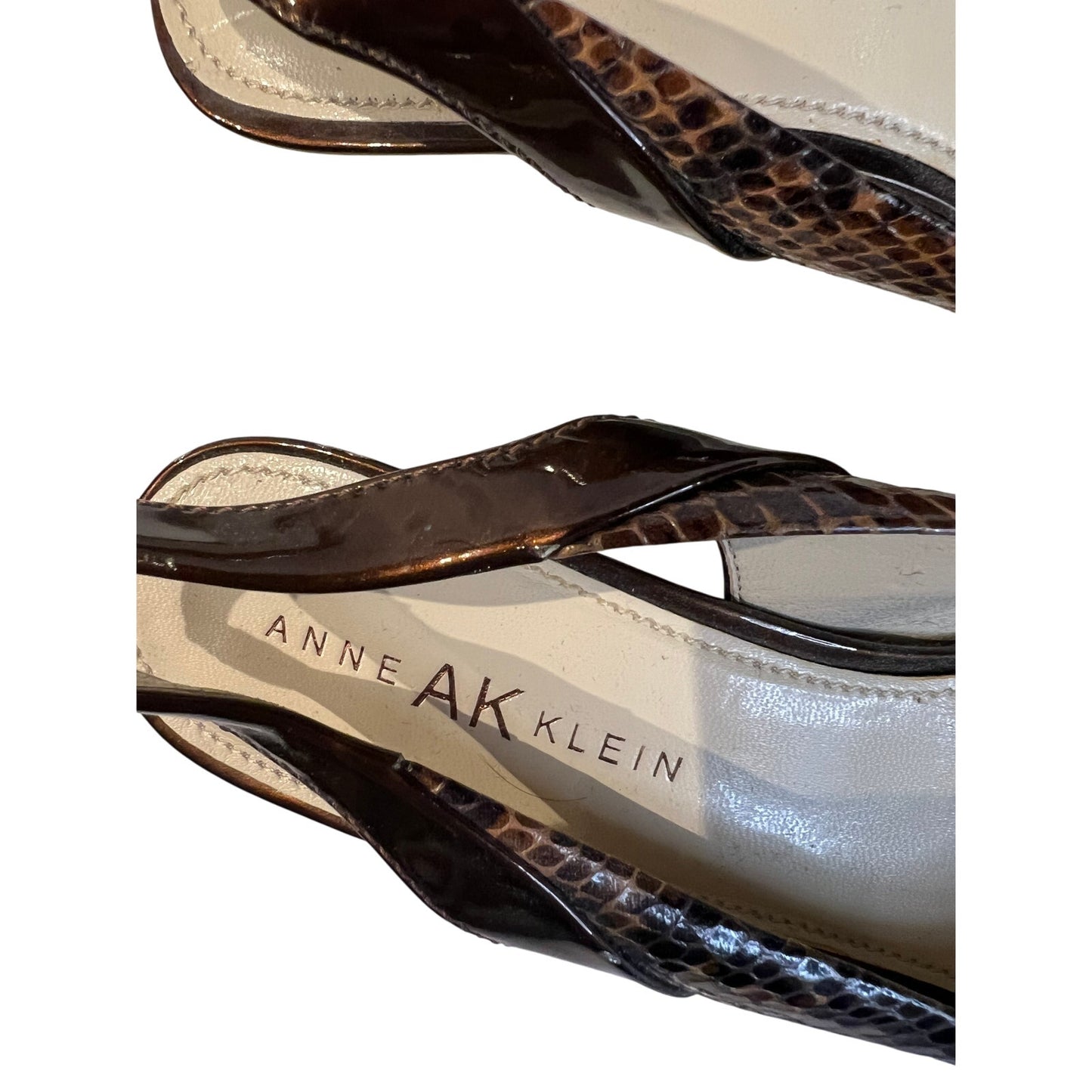 Ann Klein Snake Skin Pump - Open Toe - 7.5M