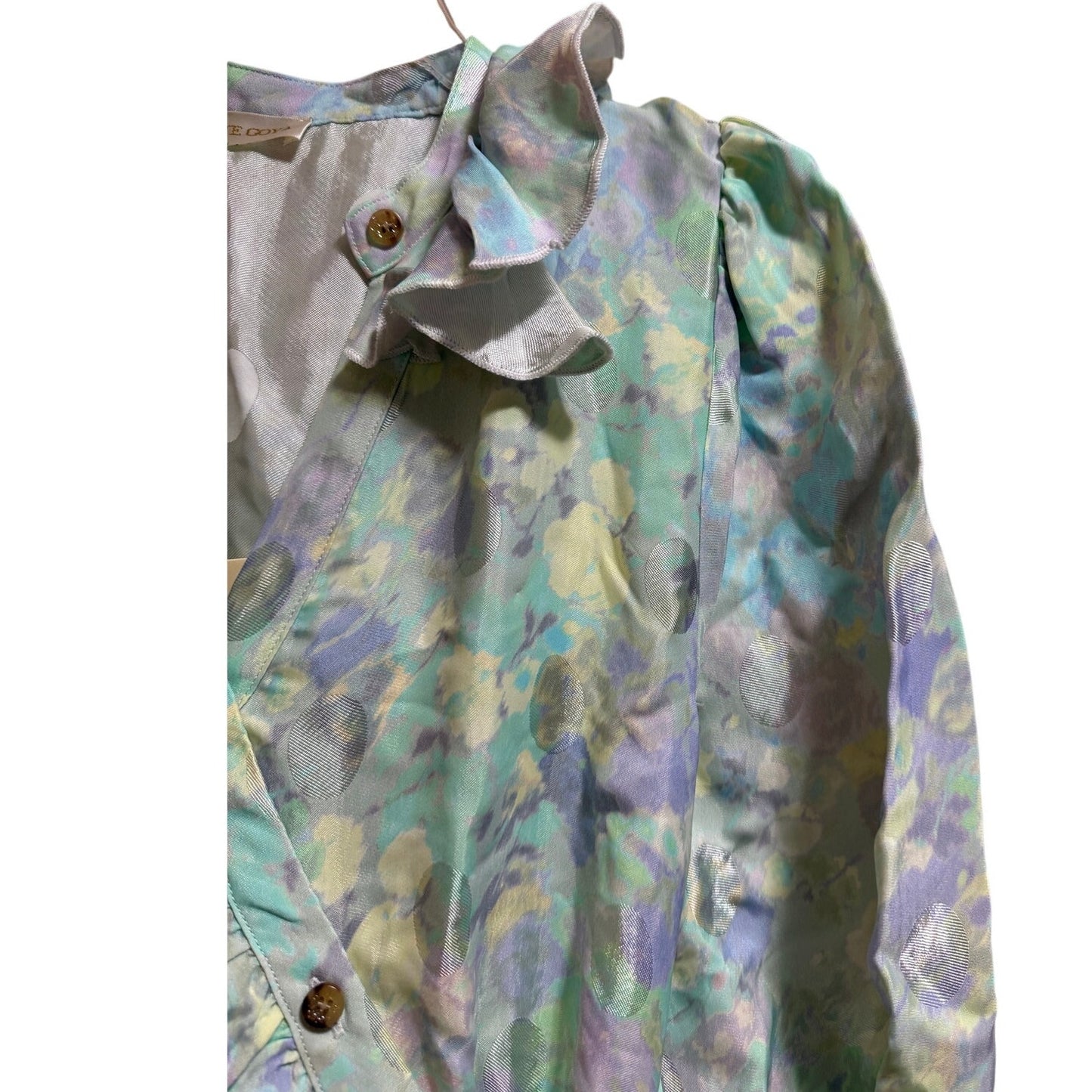 Stine Goya Odette Pastel Bloom Ruffle Prairie Dress - Long Sleeve - Medium - NWT