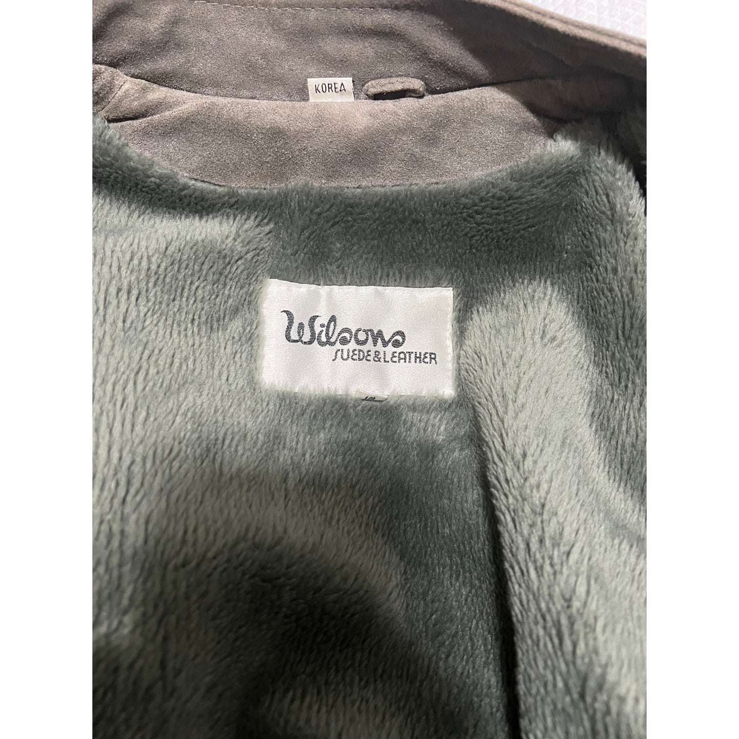 Vintage Wilson's Suede & Leather Gray Size 12 Jacket