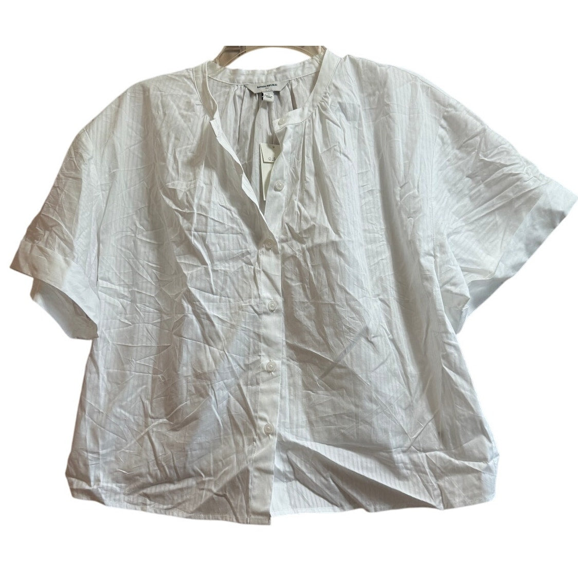 Banana Republic White Short Sleeve Peasant Blouse - Size XS - NWT - $70 MSRP