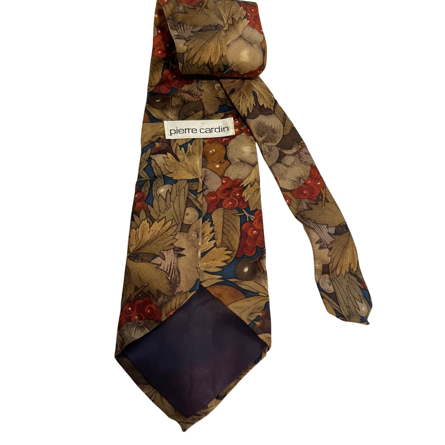 Vintage Pierre Cardin Fall Harvest Print Necktie Men's Tie 100% Silk