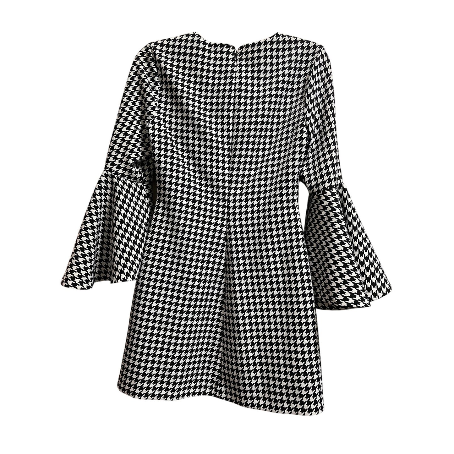 Likely Size 2 Black and White Houndstooth Long Sleeve Midi Dress