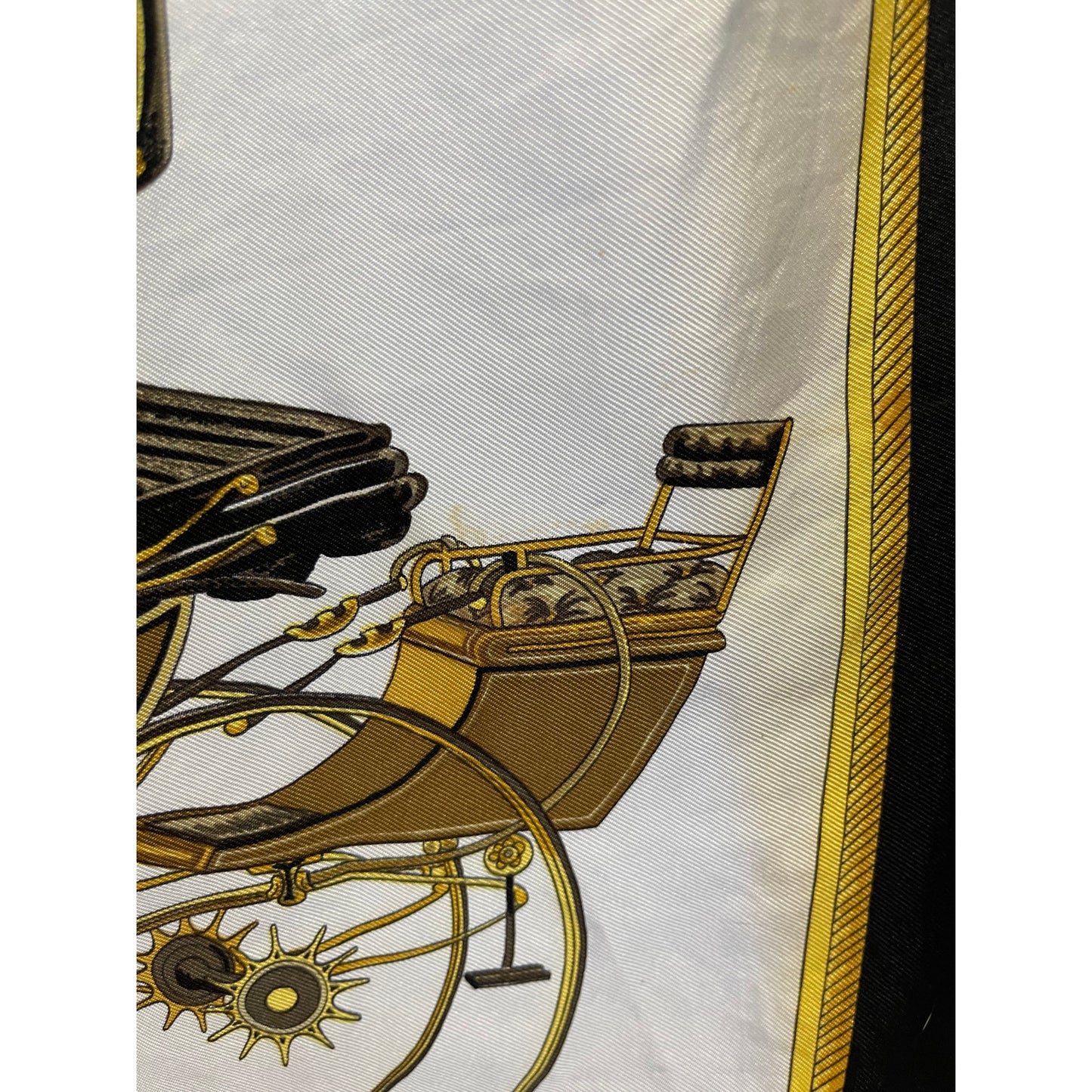 Vintage Hermes Les Voitures a Transformation Silk Scarf with the Original Box