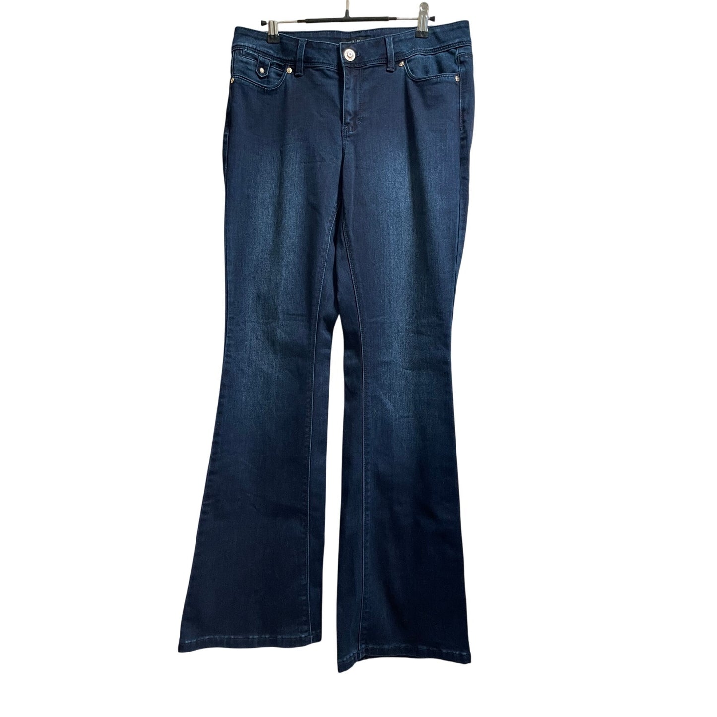 White House Black Market Skinny Flare Jeans - Dark Wash - Embellished - 6R