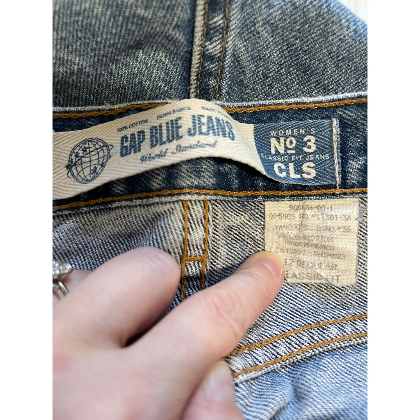 Vintage Gap Blue Jeans World Standard No 3 Classic Fit Jeans - Size 12 R