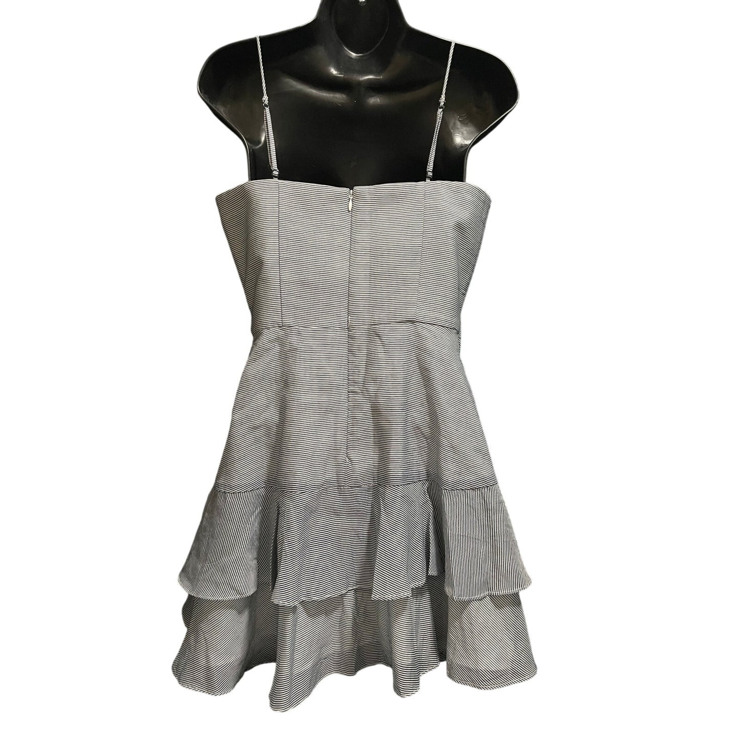 C/Meo Collective Black & White Pinstripe Halter Dress - Medium