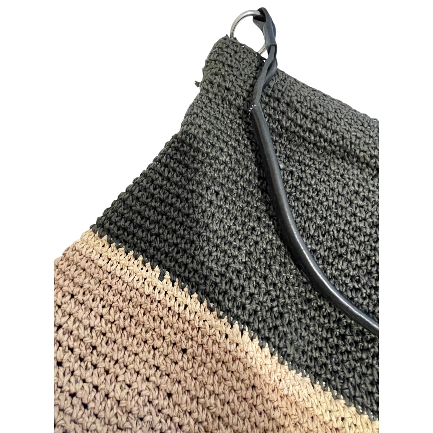 Vintage Banana Republic Black and Tan Woven Tote Bag