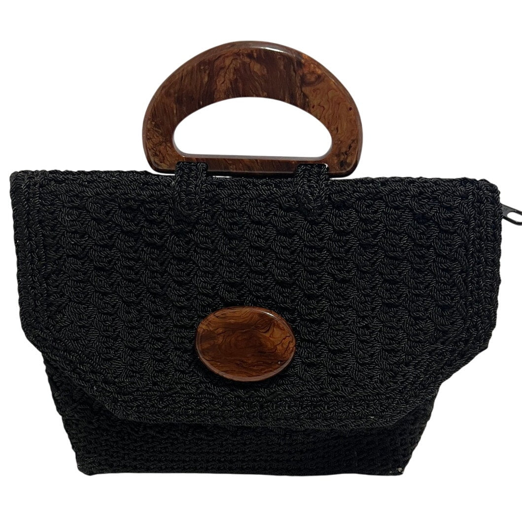 Vintage Christian Livingston Black Crochet Handbag / Purse