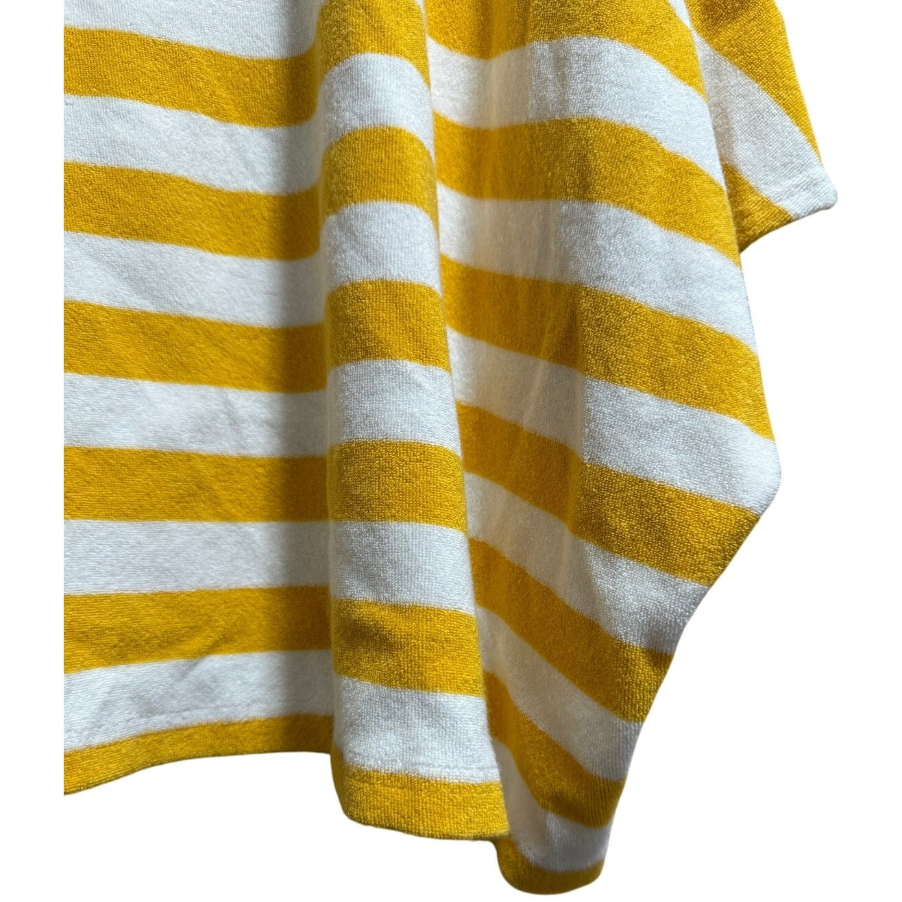 Mersea Oversized Boxy Cotton Blend Yellow & White Striped Blouse - One Size