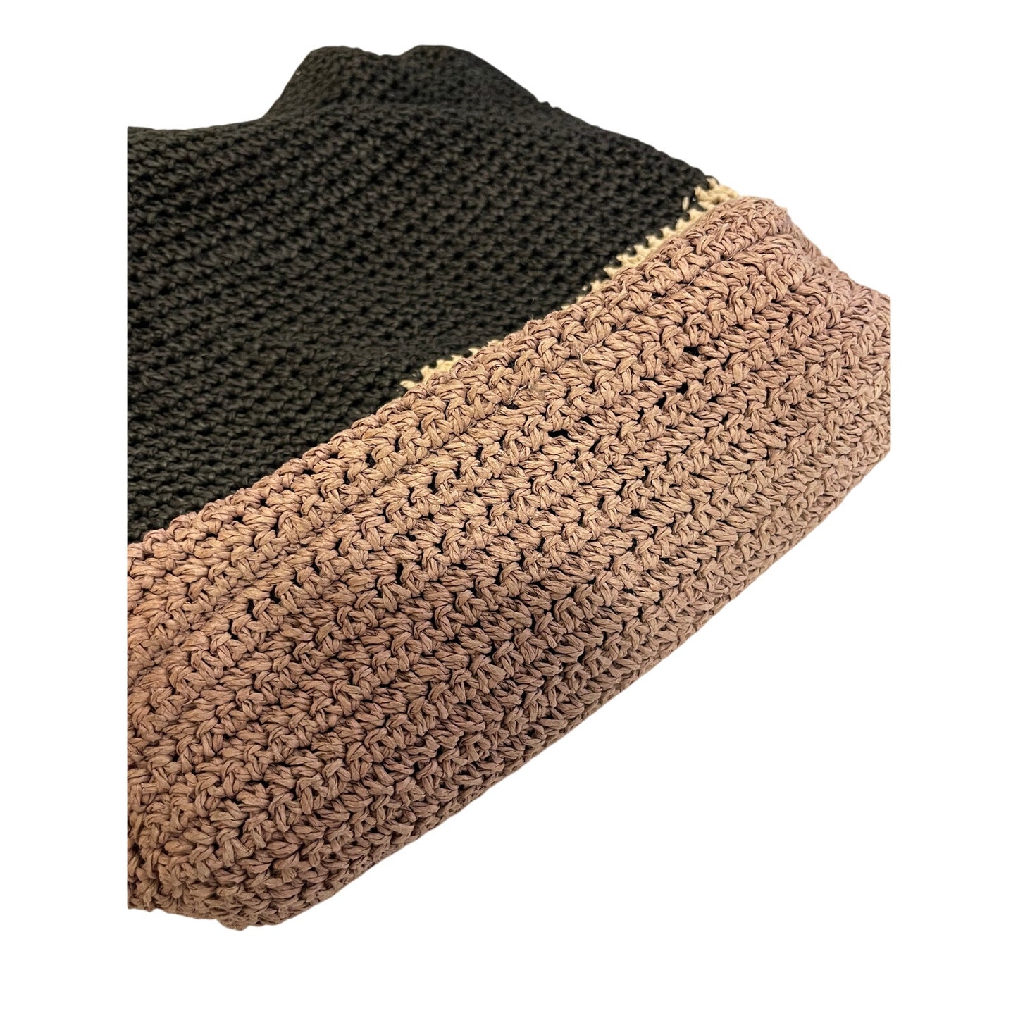 Vintage Banana Republic Black and Tan Woven Tote Bag