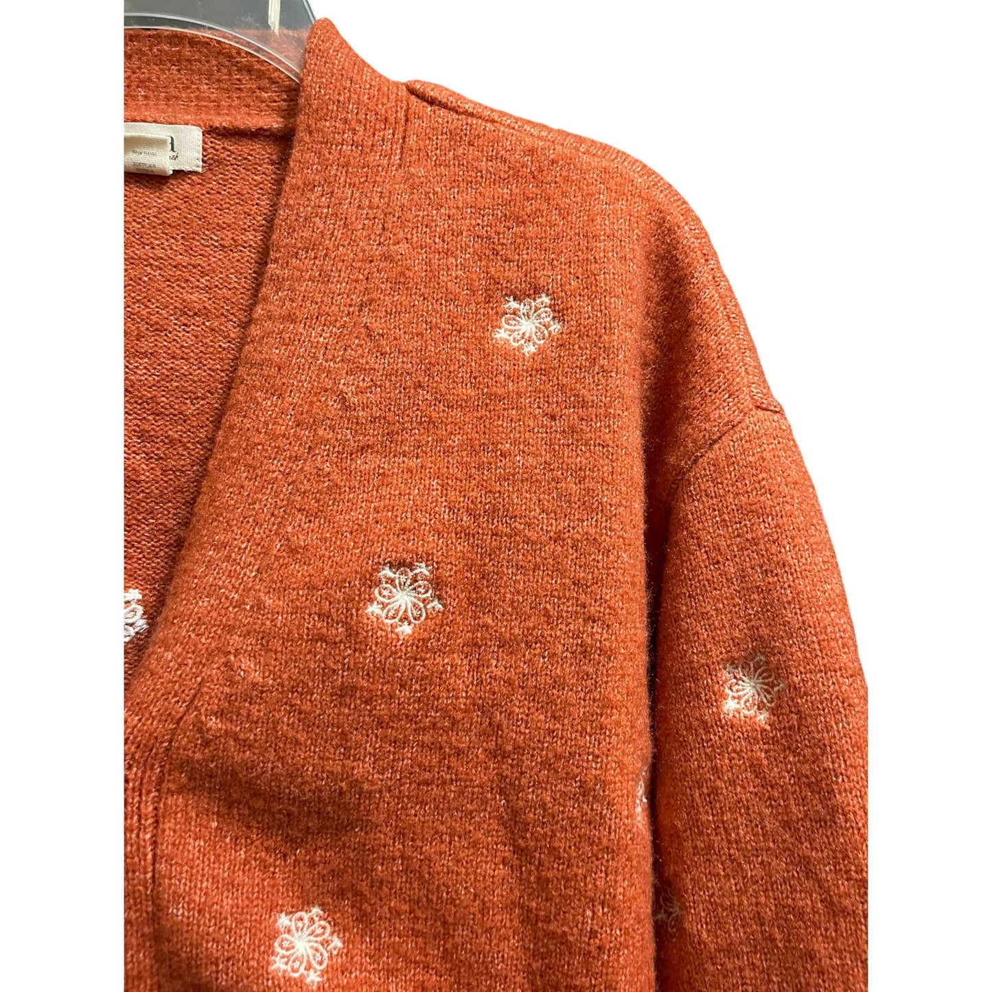 A.N.A. A New Approach Rust Orange Tight Knit Size Small Cardigan Sweater