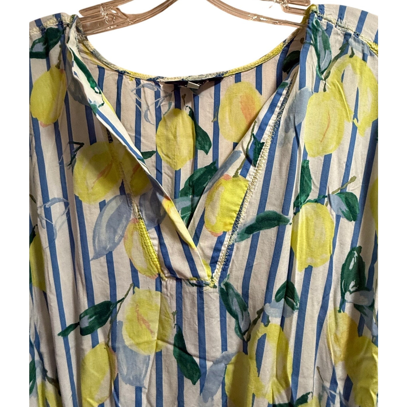 Joules Size Medium Lemon Print Sleeveless Cinch Waist Midi Dress