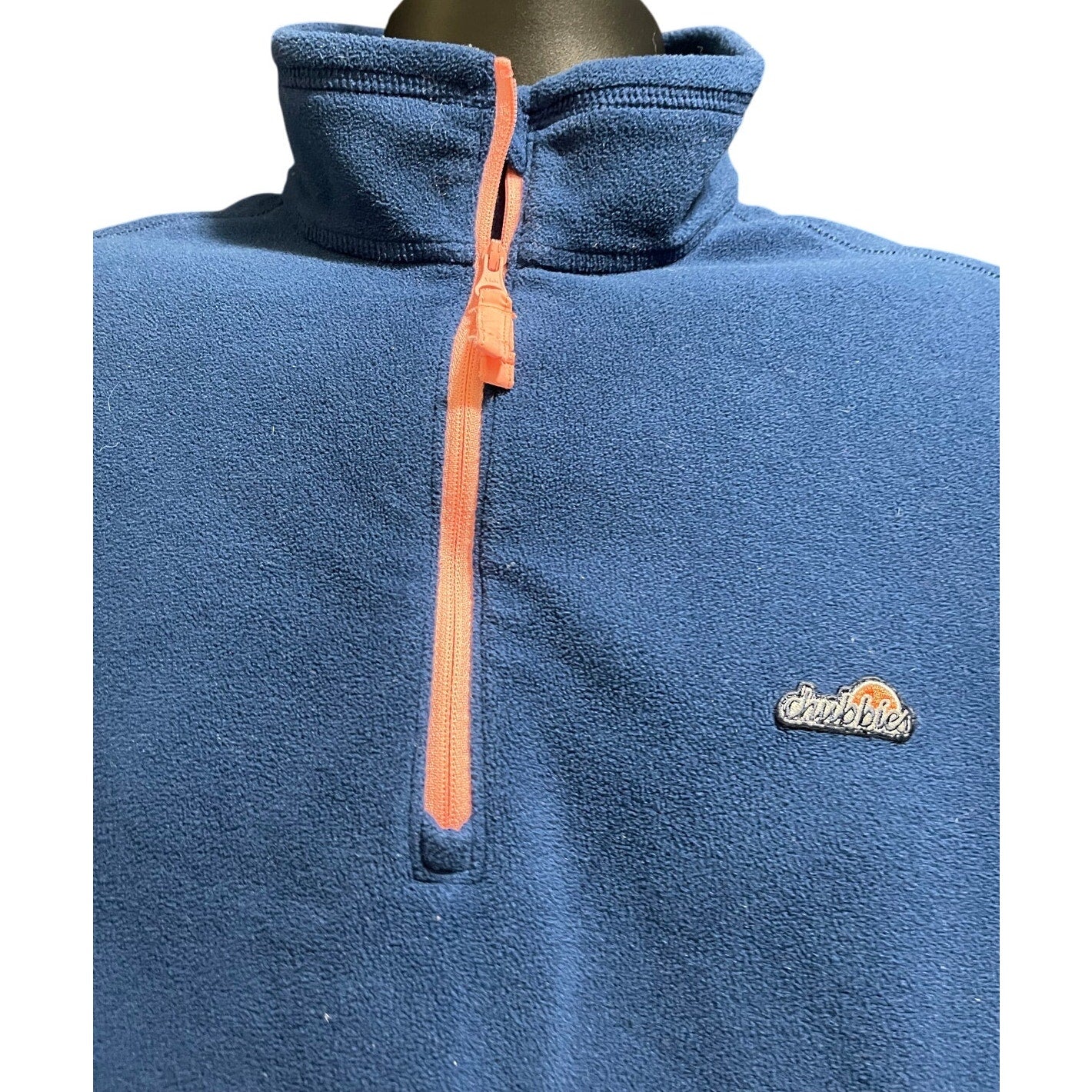 Chubbies Size Small Blue and Pink Fleece 1/4 Zip Pullover