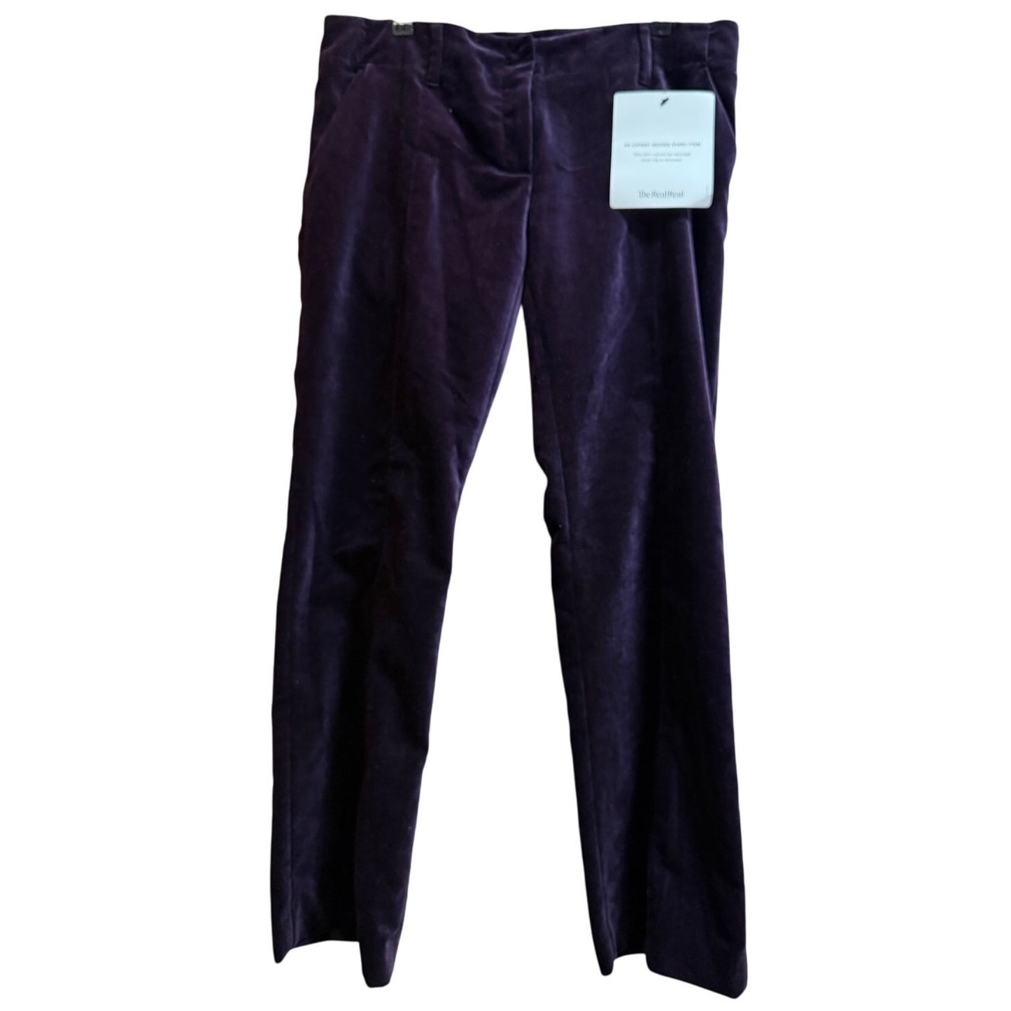 Fendi Deep Purple Velvet Straight Leg Pants - 33" Waist