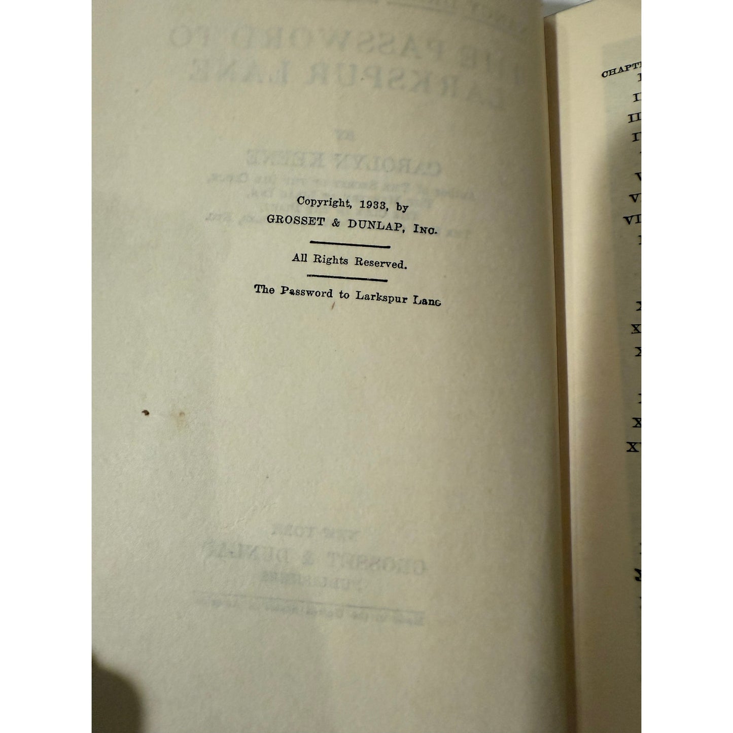 Nancy Drew - The Password to Larkspur Lane - Blue Tweed - 1933 - Hardcover