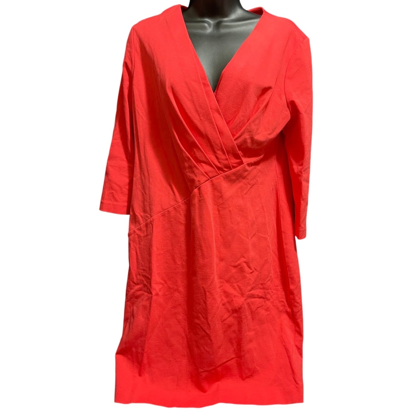 Lafayette 148 3/4 Sleeve Midi Dress - Pink / Coral - Size 12