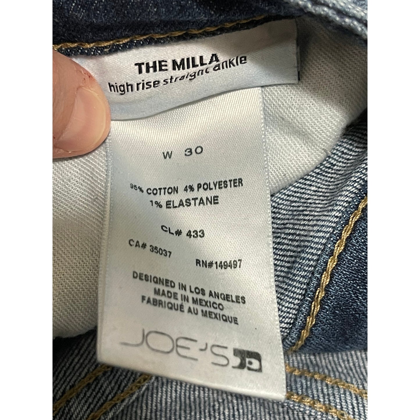 Joe's Size 30 The Milla High Rise Straight Ankle Denim Jeans