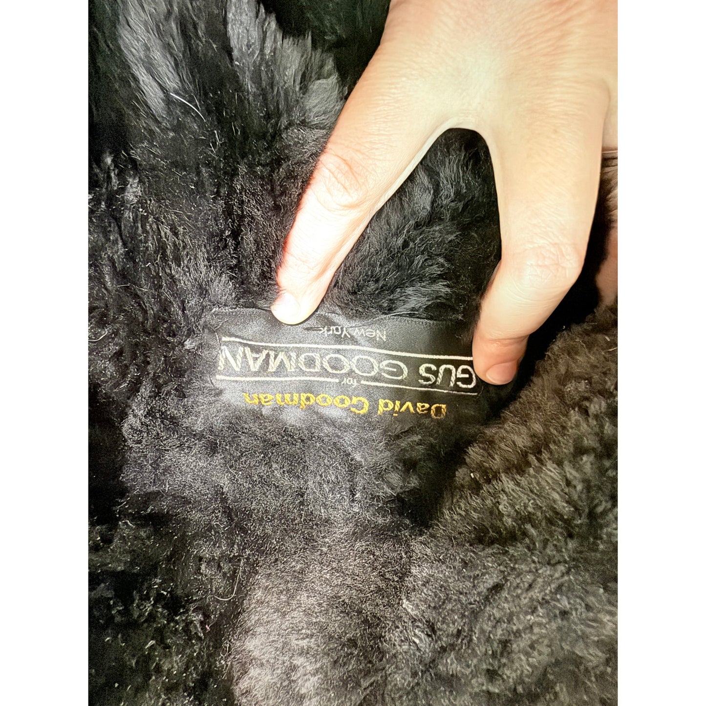 Vintage David Goodman for Gus Goodman Yellow Reflective Fur Lined Size 10 Coat