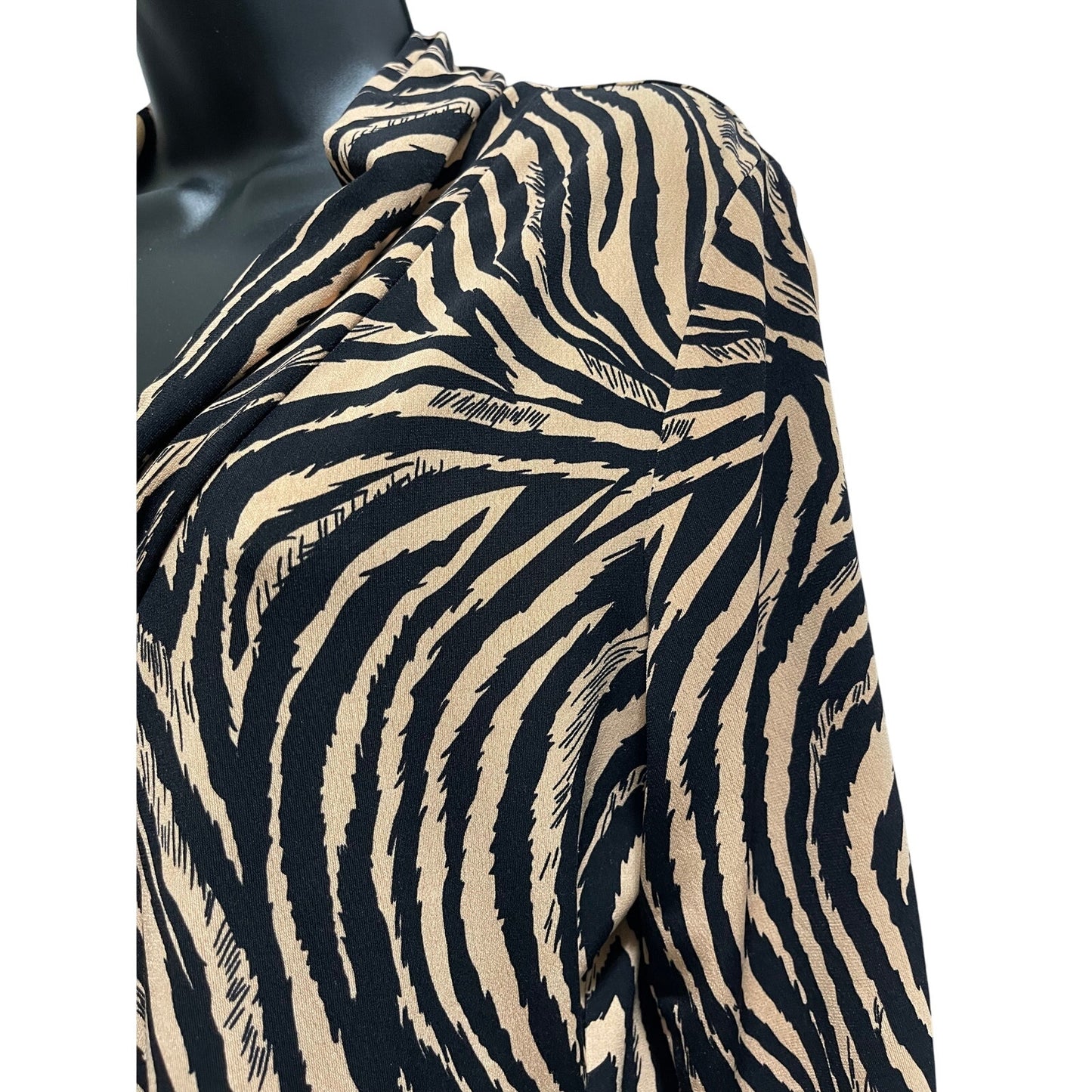 Premise 3/4 Sleeve Tiger Stripe Animal Print Blouse Size Large