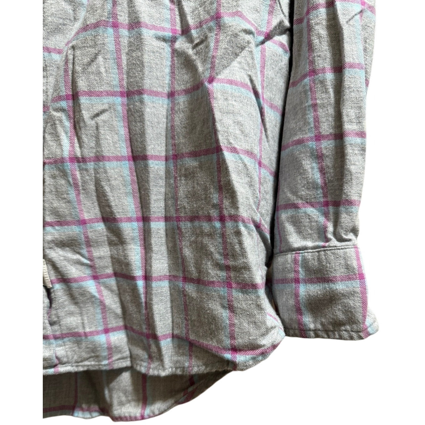 Frank & Eileen Grayson Gray & Pink Check Size 4 Button Up Shirt