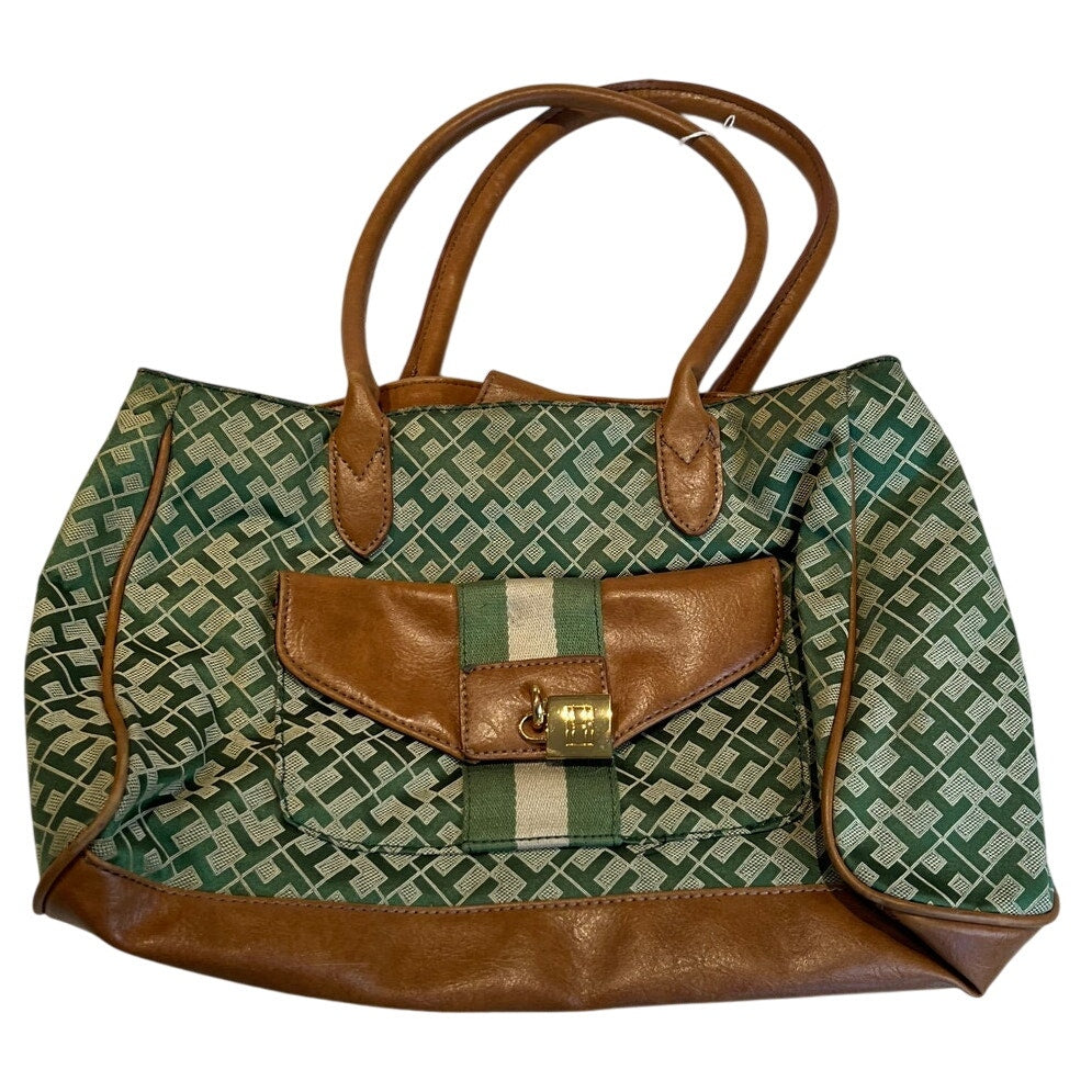 Tommy Hilfiger Lucia Geo Poly Jaquard Top Handle Purse
