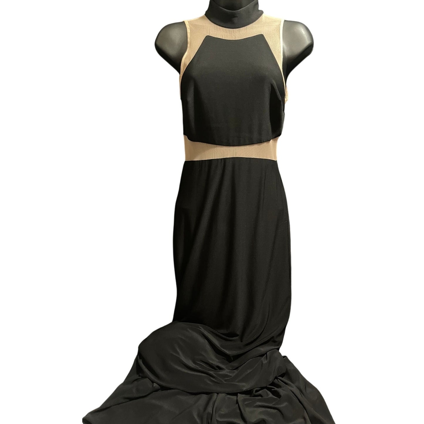 Aqua Dresses by Bloomingdales Size 2 Black & Brown Mesh Maxi Dress - NWT