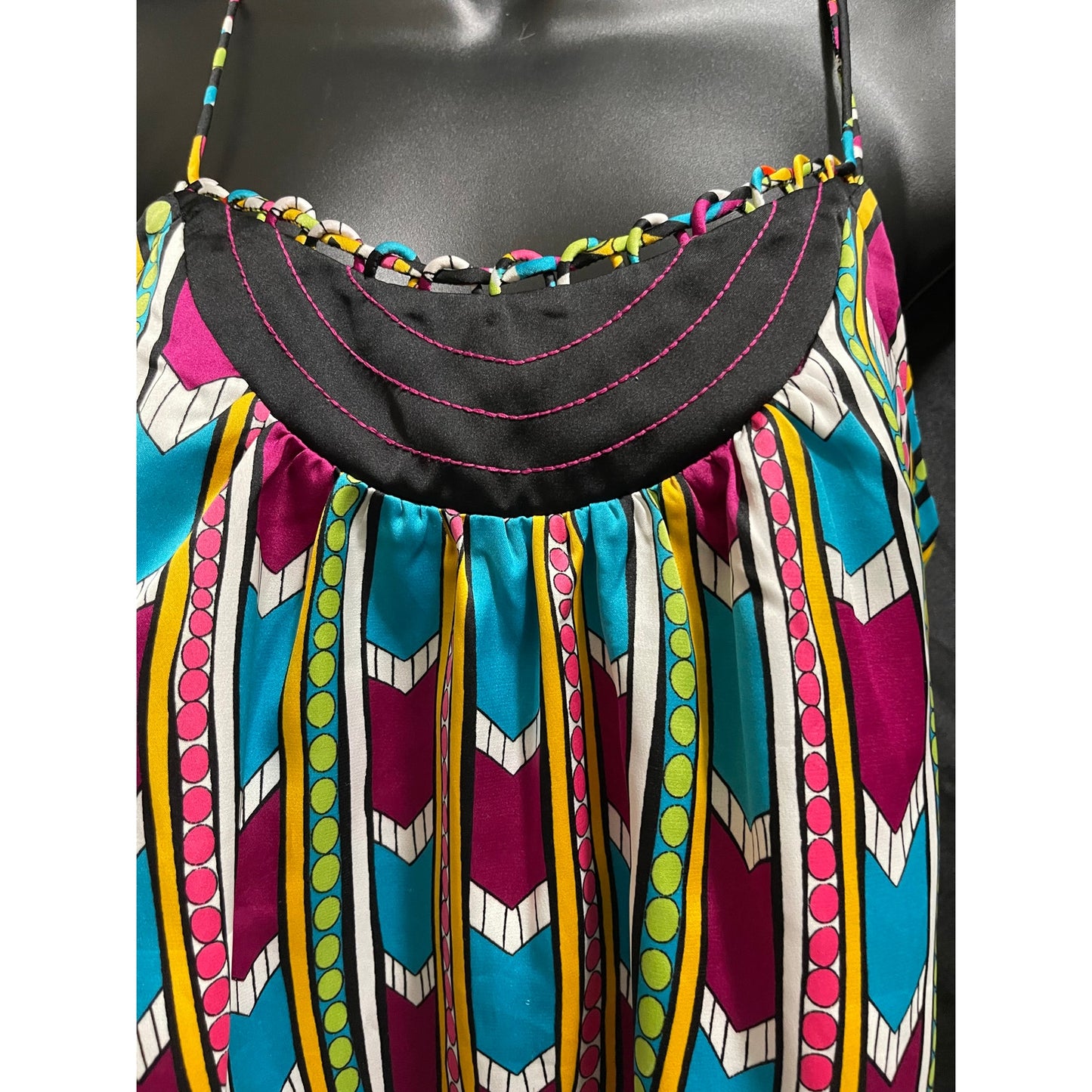 Nicole Miller Multi-Color Spaghetti Strap Blouse - XS